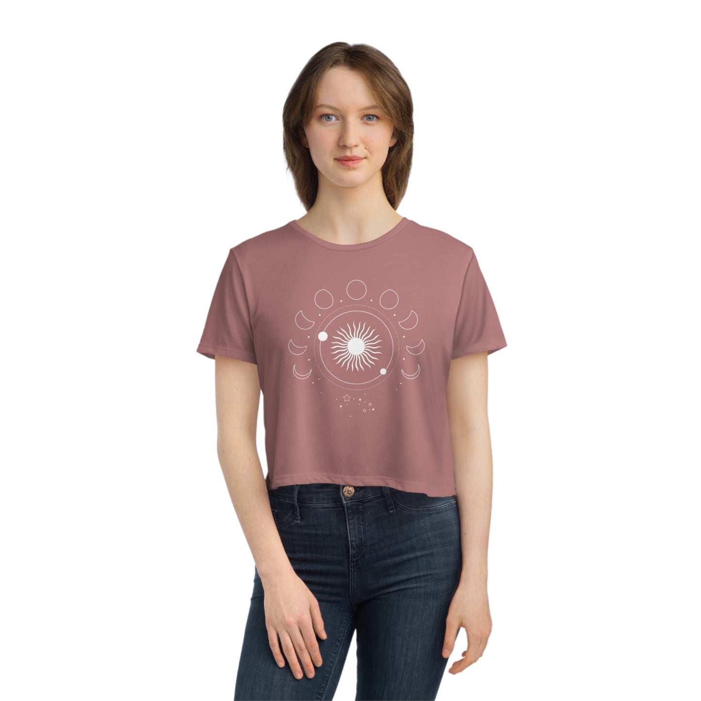 Sunburst Moonphase Boxy Crop Tee