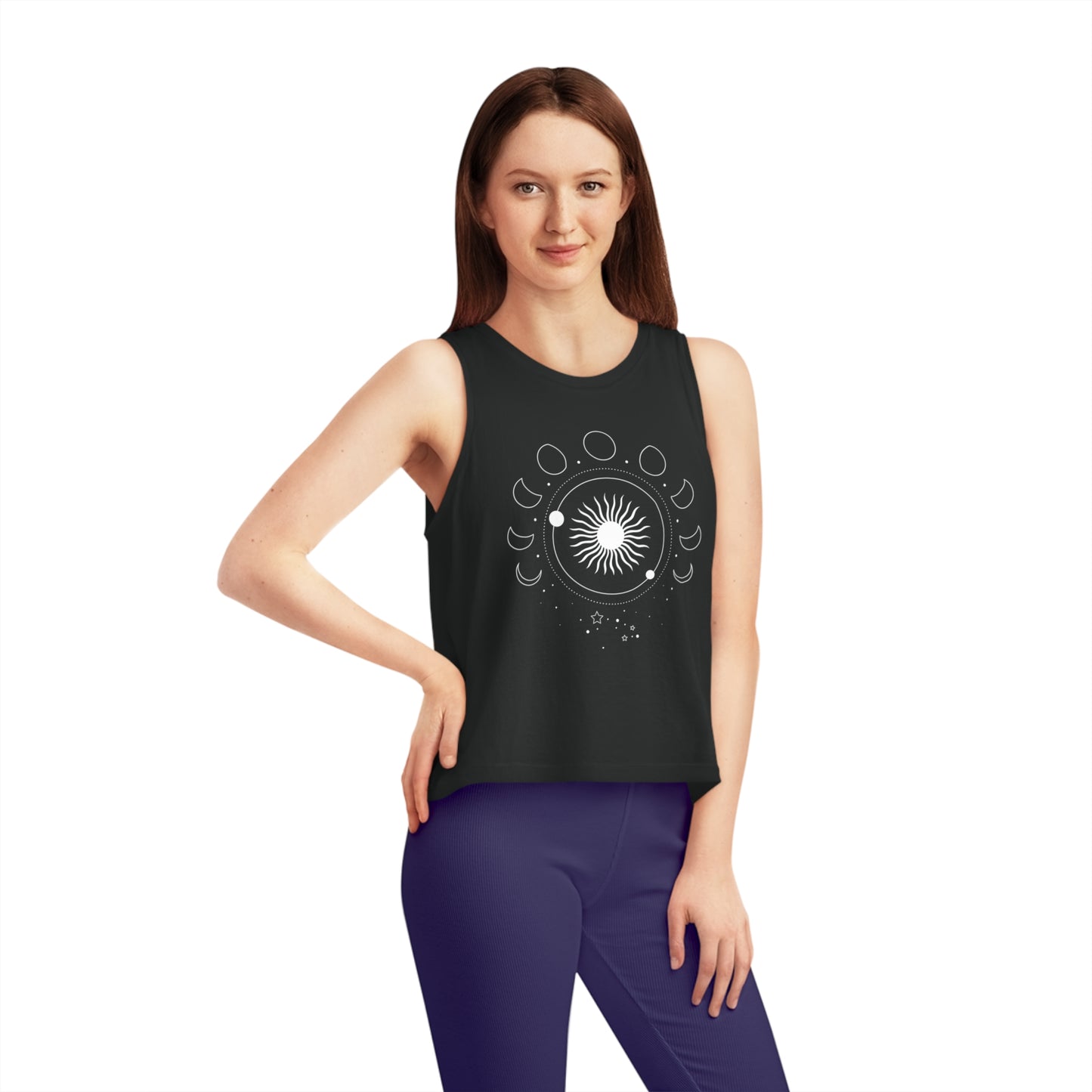 Sunburst Moonphase Dancer Cropped Tank Top