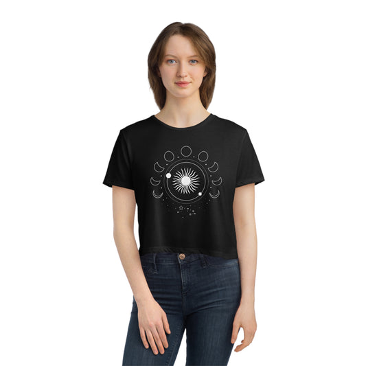 Sunburst Moonphase Boxy Crop Tee